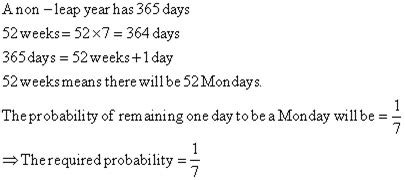 The Probability That A Non Leap Year Selected At Random Will Have 53