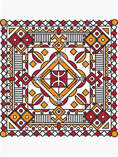 Kabyle Pottery Patterns Amazigh Ornament Sticker By Eldjama Redbubble