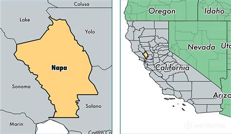 California Map Napa Valley - Coastal Map World