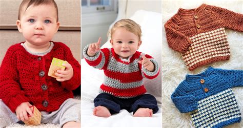 30 Free Crochet Baby Sweater Patterns - Blitsy