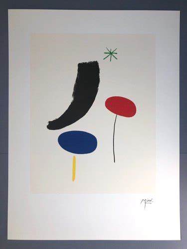 Joan Miro Surrealistische Komposition Mit Stern 1970er Lithographie