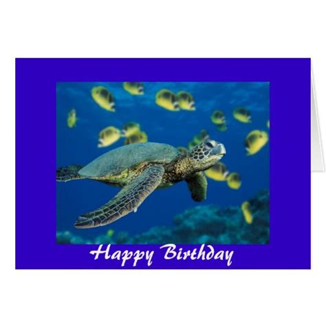 Green Sea Turtle Happy Birthday Card Zazzle