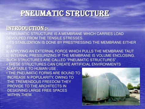 Ppt Report On Pneumatic Structure Structure System Powerpoint Presentation Id 9306634