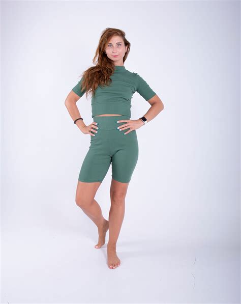 ribbed crop top  bike shorts etsy