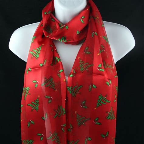 Holly Trees Red Christmas Scarf | Ties Just For You