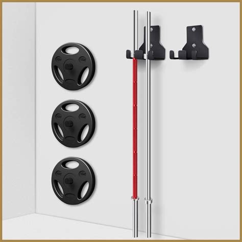 wall mounted barbell holder space saving vertical rack  barbell bars