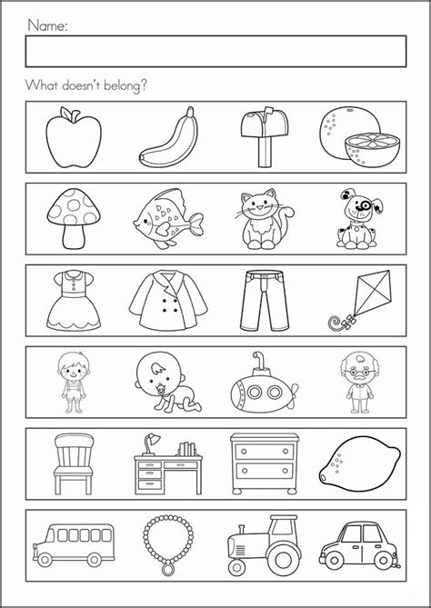 Prep Class Worksheets For Assessment Kindergarten Learning Literacy