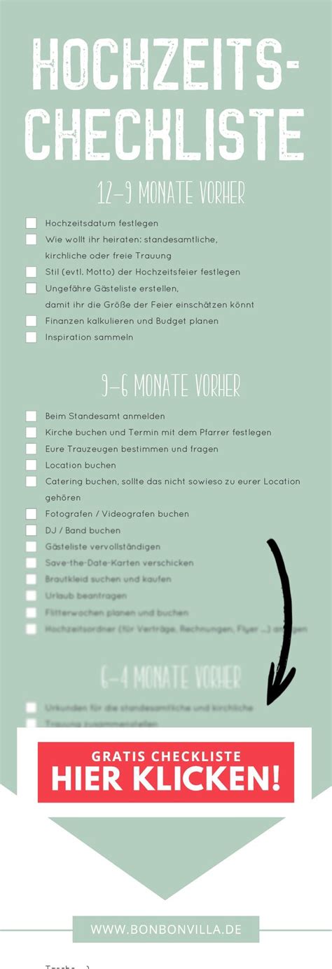 Schon Checkliste Hochzeit Zum Abhaken