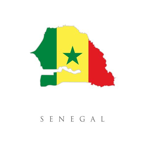 Map of Senegal on a blue background, Flag of Senegal on it. Senegal ...