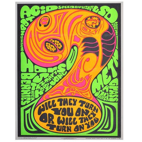 Original Vintage Psychedelic Propaganda Poster Against Drugs Will