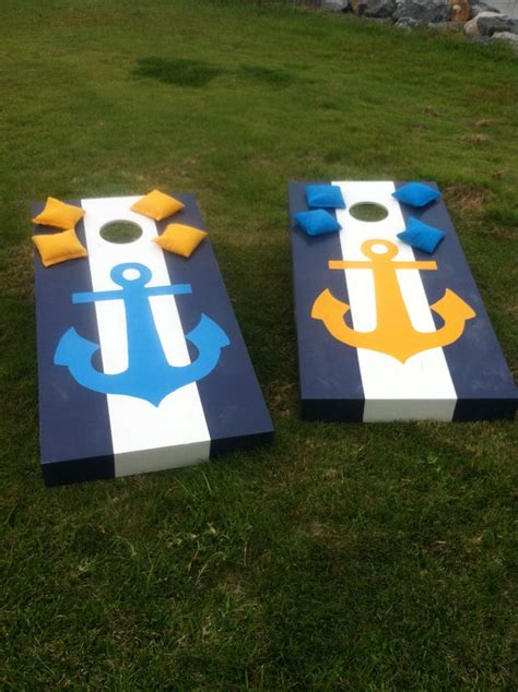 Navy Themed Corn Hole Boards