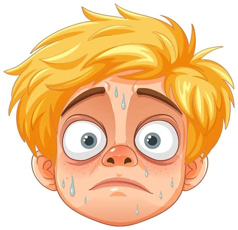 Free Vector | Sweating Nervous Cartoon Face