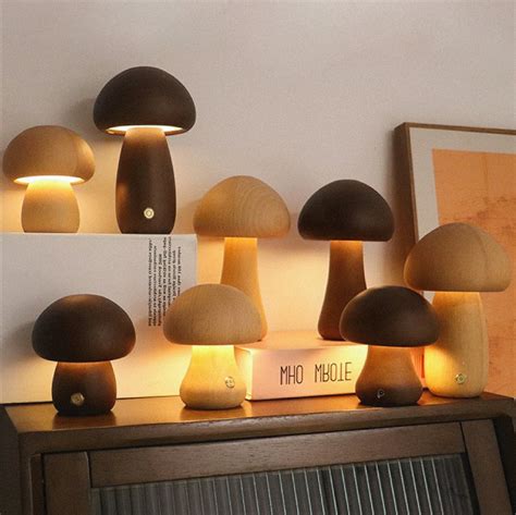 Creative Wooden Mushroom Lamp Mushroom Light Mushroom Etsy