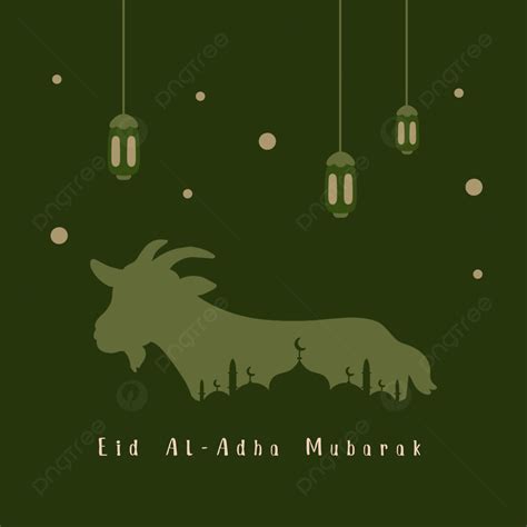 Simple Eid Al Adha Greeting Background Illustration With Islamic Lantern Idul Adha Silhouette