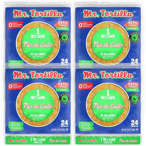 Mr Tortilla 1 Net Carb Tortillas Low Carb Keto Soft Taco Shells For Wraps