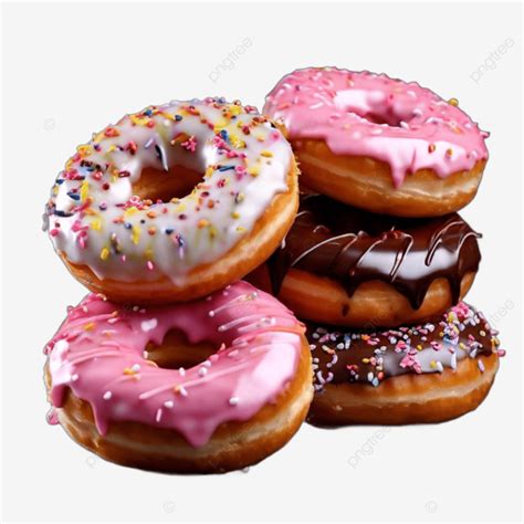 Donuts Gourmet En Varios Colores Y Glaseados Vibrantes PNG Dibujos