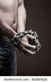 Chained Man Hands Angry Shirtless Stock Photo 362865626 Shutterstock