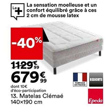 Promo Matelas Cl Ma X Cm Epeda Chez But Icatalogue Fr