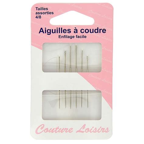 Aiguilles à coudre assort enfilement facile x6 SOS Tissus et