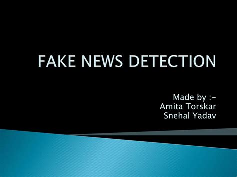 SOLUTION: Fake news detection - Studypool