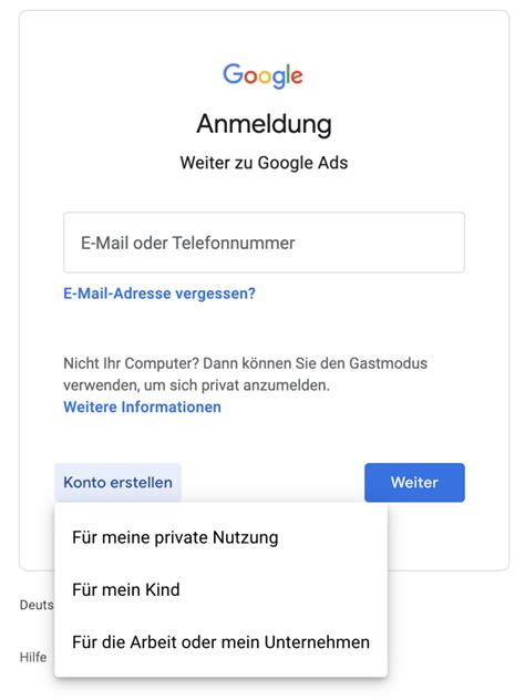 Google Ads Konto Erstellen In Schritten