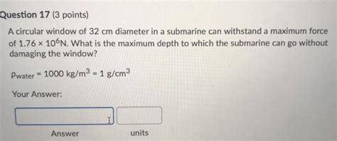 Solved Question Points A Circular Window Of Cm Chegg