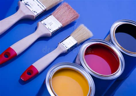 Paint Brush And Cans Stock Image Image Of Decorate Paintbrush 2352303