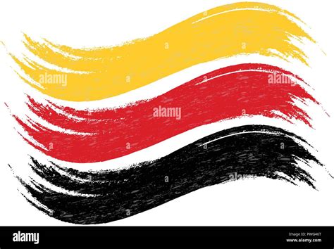 Grunge Brush Stroke With National Flag Of Germany Isolated On A White