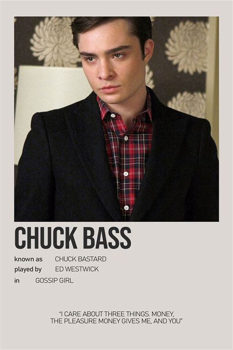 Chuck Bass Minimalist Character Polaroid Poster In Gossip Girl