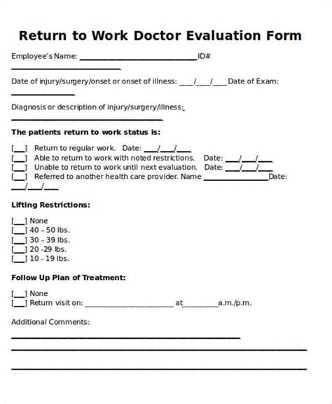 Free 7 Return To Work Note Samples In Ms Word Pdf