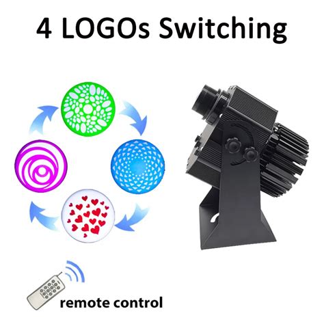 Проектор gobo с 4 логотипами, проекция с динамическим рисунком ...