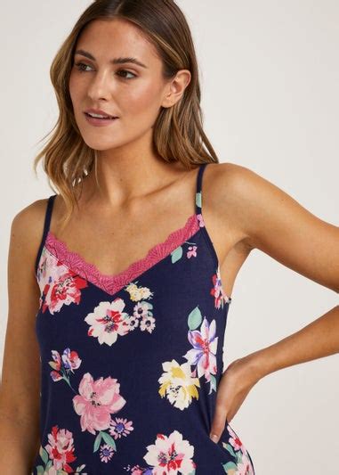 Navy Floral Cami Pyjama Top Matalan