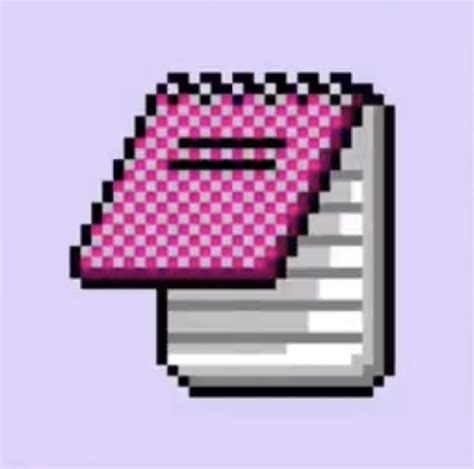 An Image Of A Pink Book With Checkered Pages