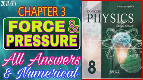 Force And Pressure Class 8 ICSE Physics Class 8 Chapter 3 All