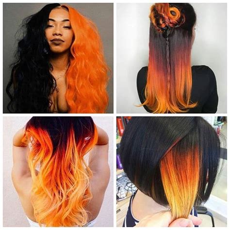 Orange Black Hair Inspiration Color Hair Inspo Color Hair