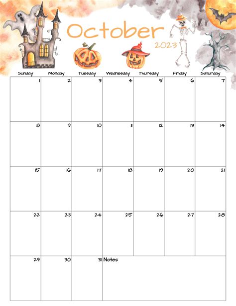 Fillable Editable October Calendar October Printable Calendar