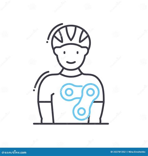 Cycling Line Icon Outline Symbol Vector Illustration Concept Sign