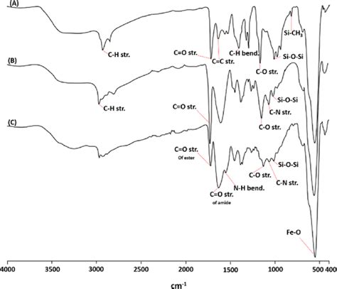 Ftir Spectra Of A Methacrylate Coated Mnp B Pdeaema Coated Mnp