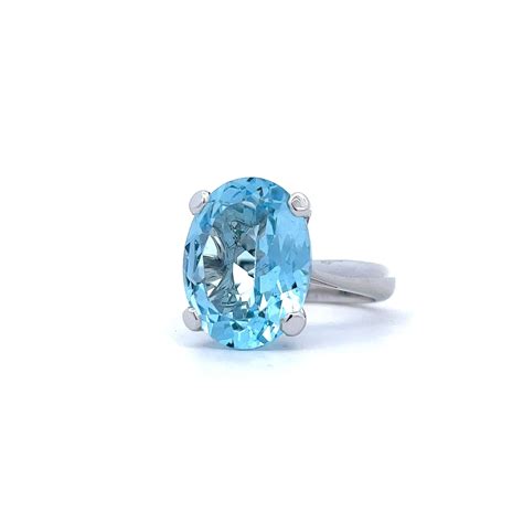 Oval Blue Topaz Cocktail Ring Troy O Brien Fine Jewellery