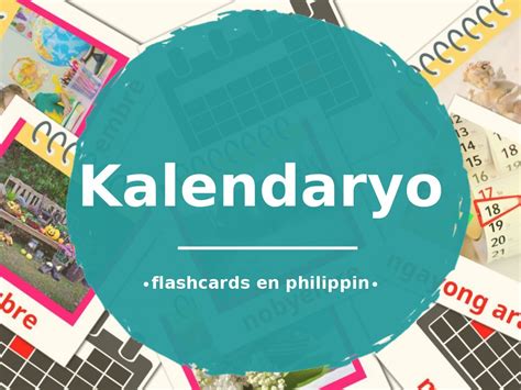 Flashcards Calendrier Gratuit Imprimer Pdf Vocabulaire Philippin