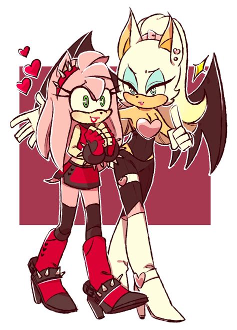 Amy And Rouge Hedgehog Art Amy The Hedgehog Shadow And Amy