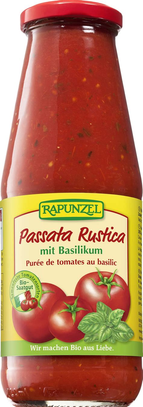 Rapunzel Organic Tomato Passata Rustica With Basil 680 G Piccantino