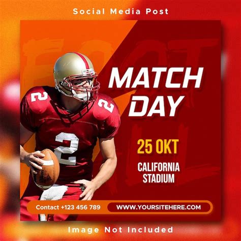 Premium PSD Psd Match Day Football Social Media Post Template