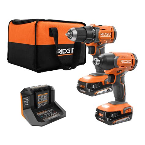 Ridgid 18 Volt 12 In Drilldriver And Impact Driver 2 Tool Combo Kit