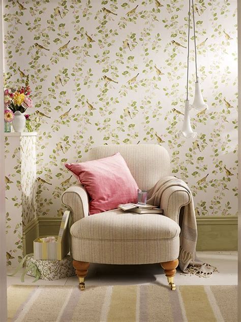 From The Laura Ashley Cushion Range Wallpaper Living Room Wallpaper