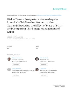 Fillable Online Risk Factors For Severe Postpartum Hemorrhage A Case