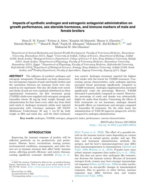 Pdf Impacts Of Synthetic Androgen And Estrogenic Antagonist