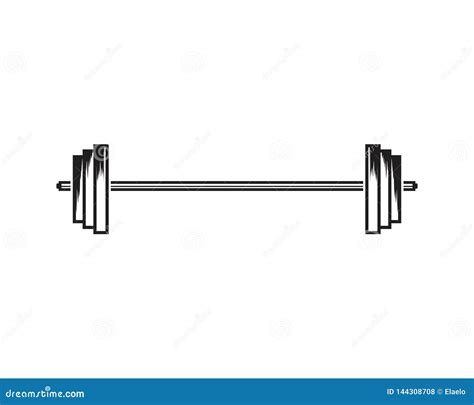 Barbel Dumbbell Gym Icon Logo Template Stock Vector Illustration Of