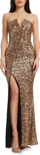 Dress The Population Fernanda Sequin Strapless Gown Nordstrom