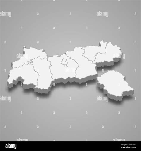 3d Karte von Tirol ist ein Bundesland Österreich Stock Vektorgrafik Alamy